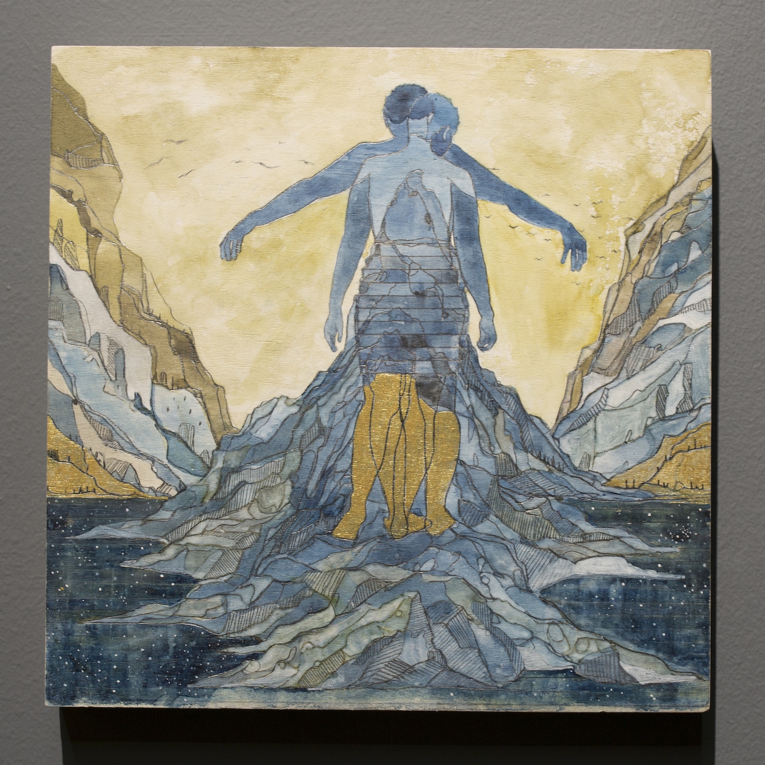 Pamela Phatismo Sunstrum. Quadra II. 2016. Watercolour and gouache on wood panel. 25.5 x 25.5 x 5cm. Installation view.